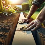 Poser des bordures en béton dans le jardin